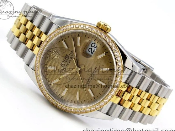0220 Minimalist DateJust 36 SS 126283rbr VSF 1:1 Best Edition 904L Steel YG Textured Dial on Jubilee Bracelet VS 1378